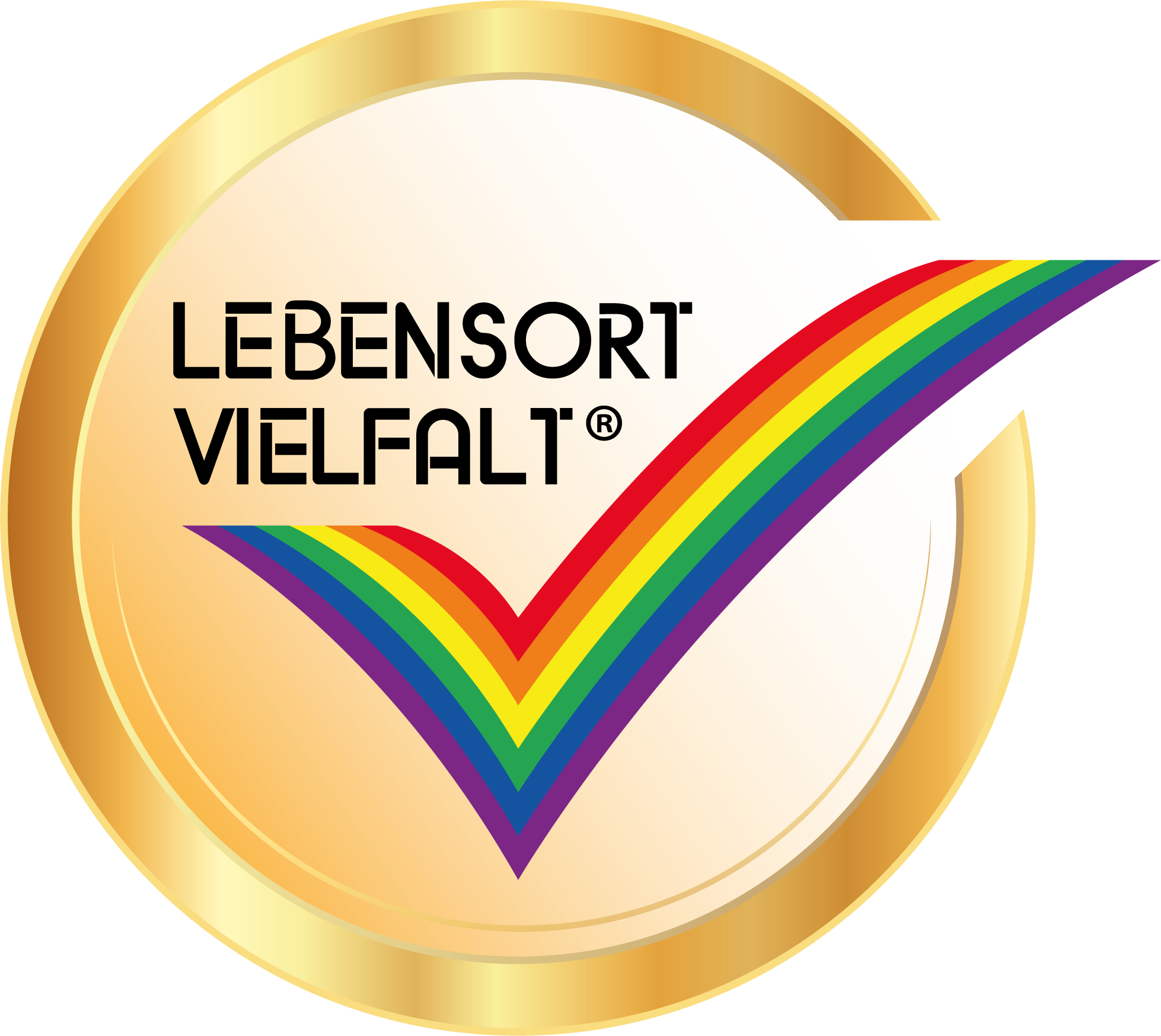 Logo Qualitätssiegel Lebensort Vielfalt® in Gold 
